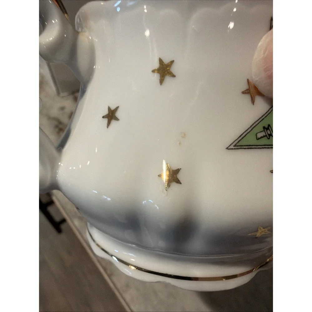 Vtg  Lefton Order of the Eastern Star 1950s Porcelain Sugar Bowl Gold‎ Trim